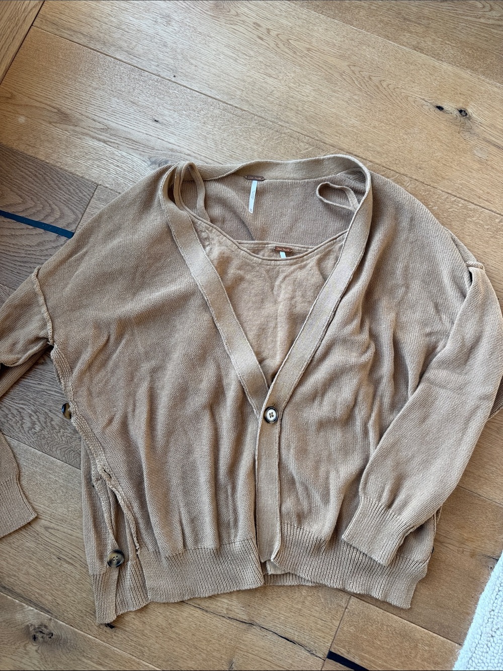 Free People cardigan and crop knit cami - Camel